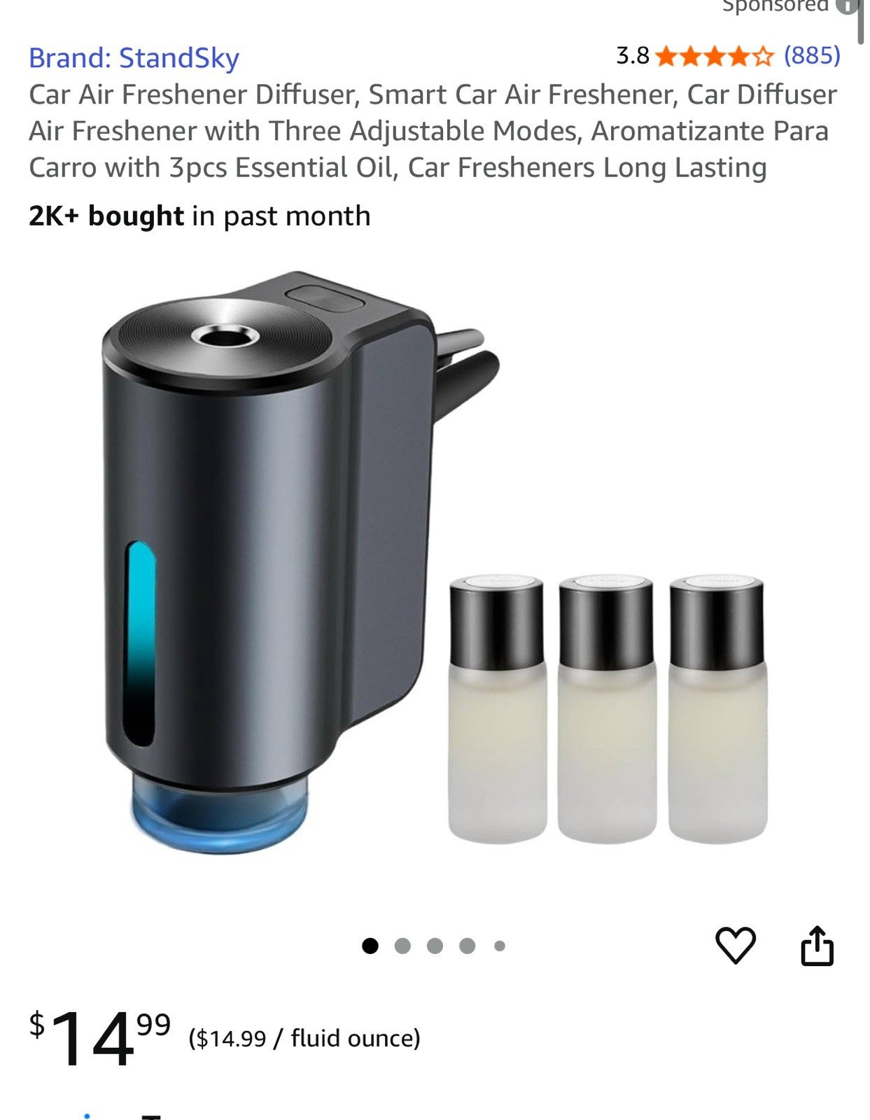 Smart Car Air Freshener,Car Air Freshener Diffuser,Recha